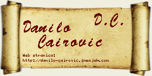Danilo Čairović vizit kartica